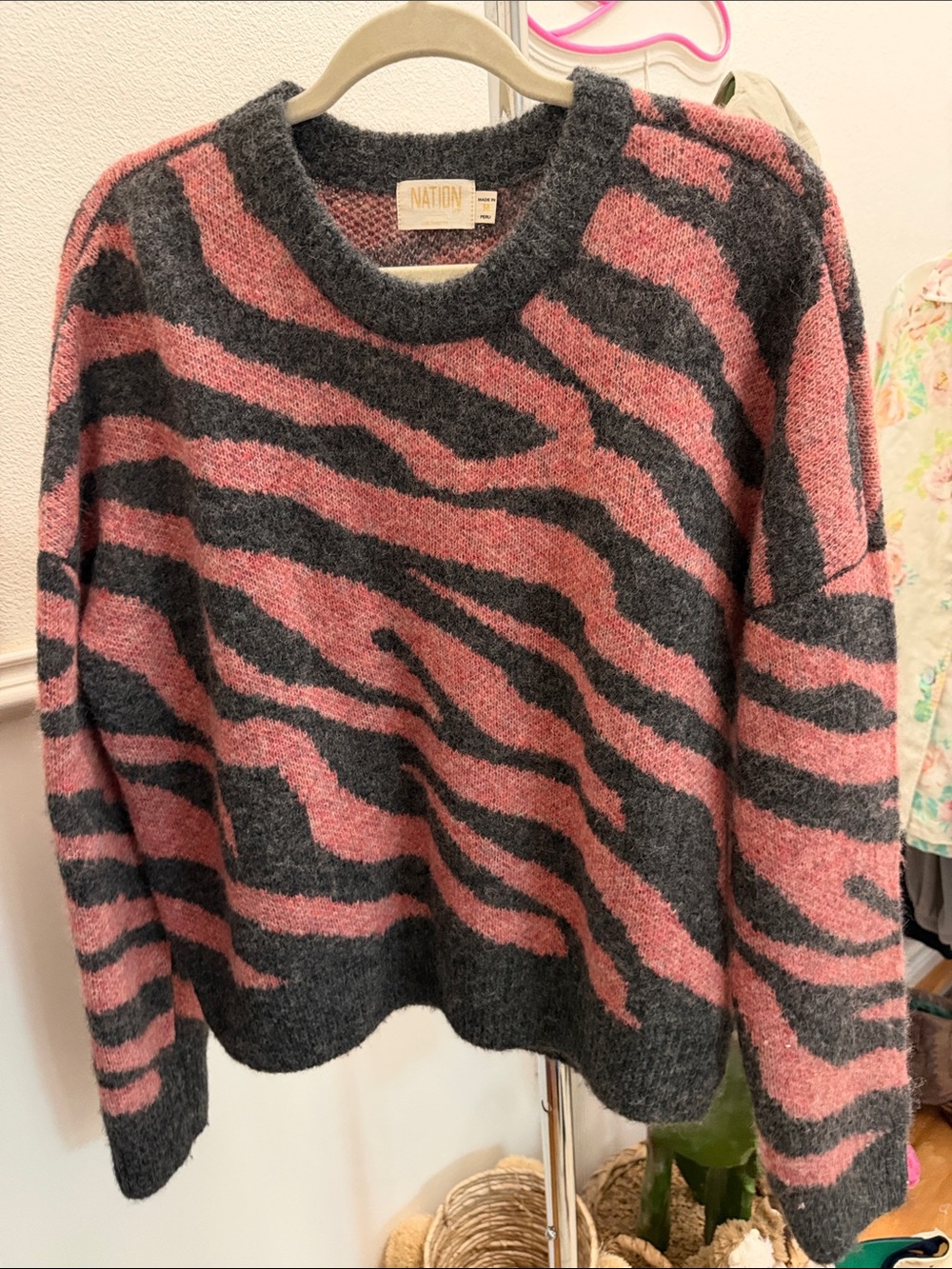 Nation LTD Lizzy Sweater Zebra Jacquard